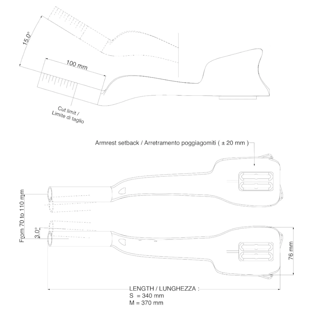 Prolongateurs de cintre DEDA JET TWO CARBONE Taille S - Image 5
