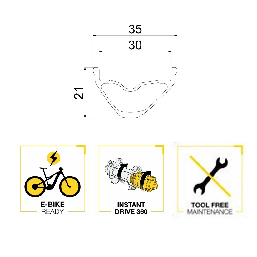 Roue Avant MAVIC E-CROSSRIDE 1 29" 30mm 15x110mm Boost - Image 2