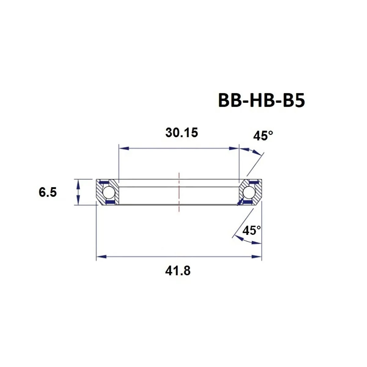 Roulement de Direction BLACK BEARING B5 30.15x41.8x6.5mm 45/45° 1-1/8" - Image 3