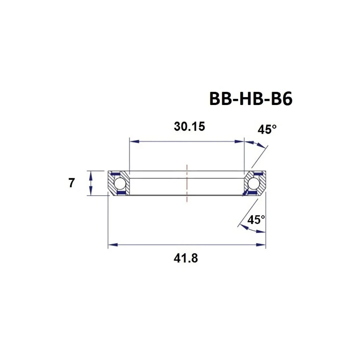 Roulement de Direction BLACK BEARING B6 30.15x41.8x7mm 45/45° 1-1/8" - Image 3