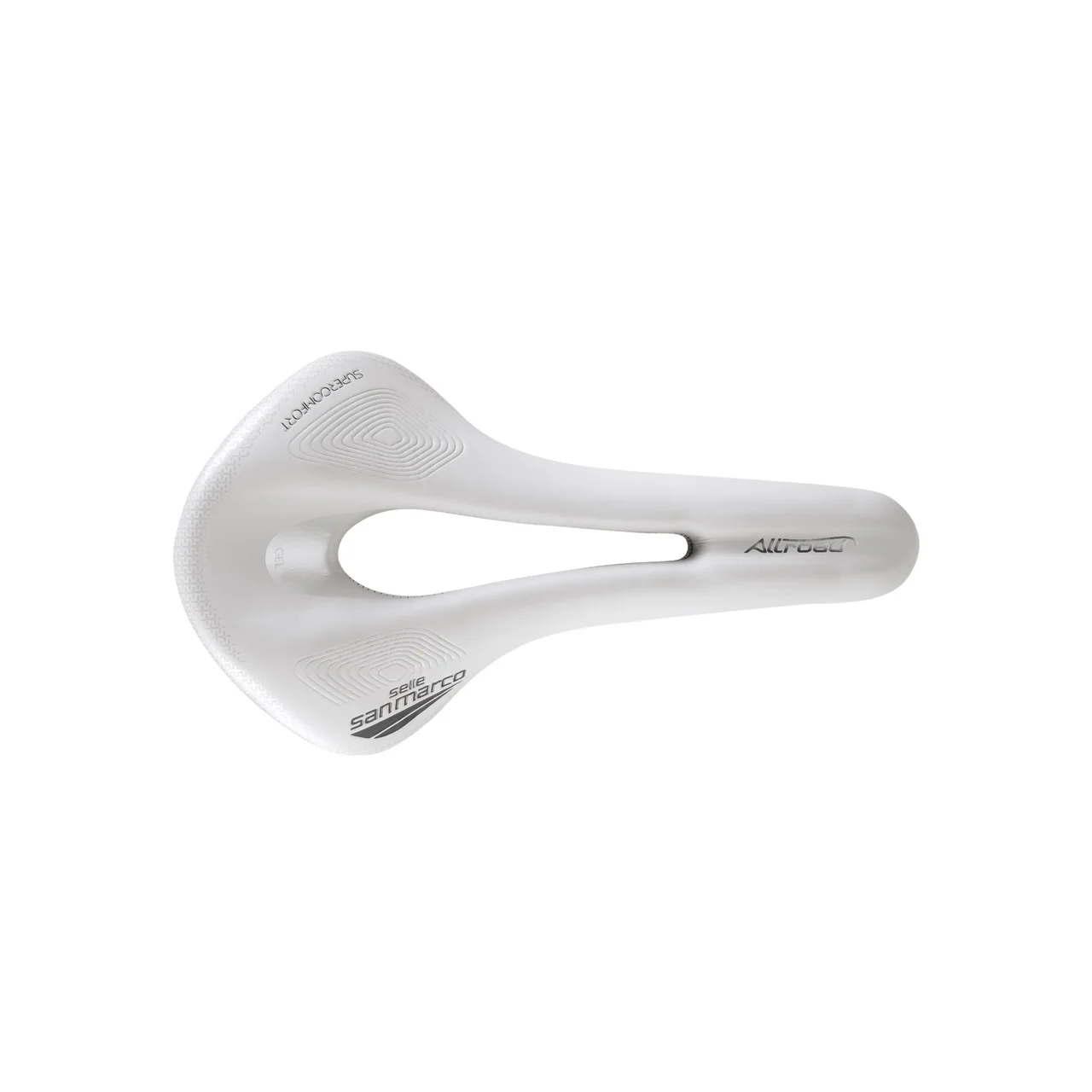 Selle SAN MARCO ALLROAD SUPERCONFORT OPEN-FIT RACING L3 Largeur 146mm Rails Acier Xsilite Gris/Blanc - Image 3