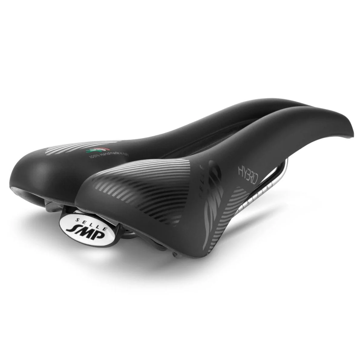 Selle SMP HYBRIDE Largeur 140mm Rails Acier Noir - Image 2