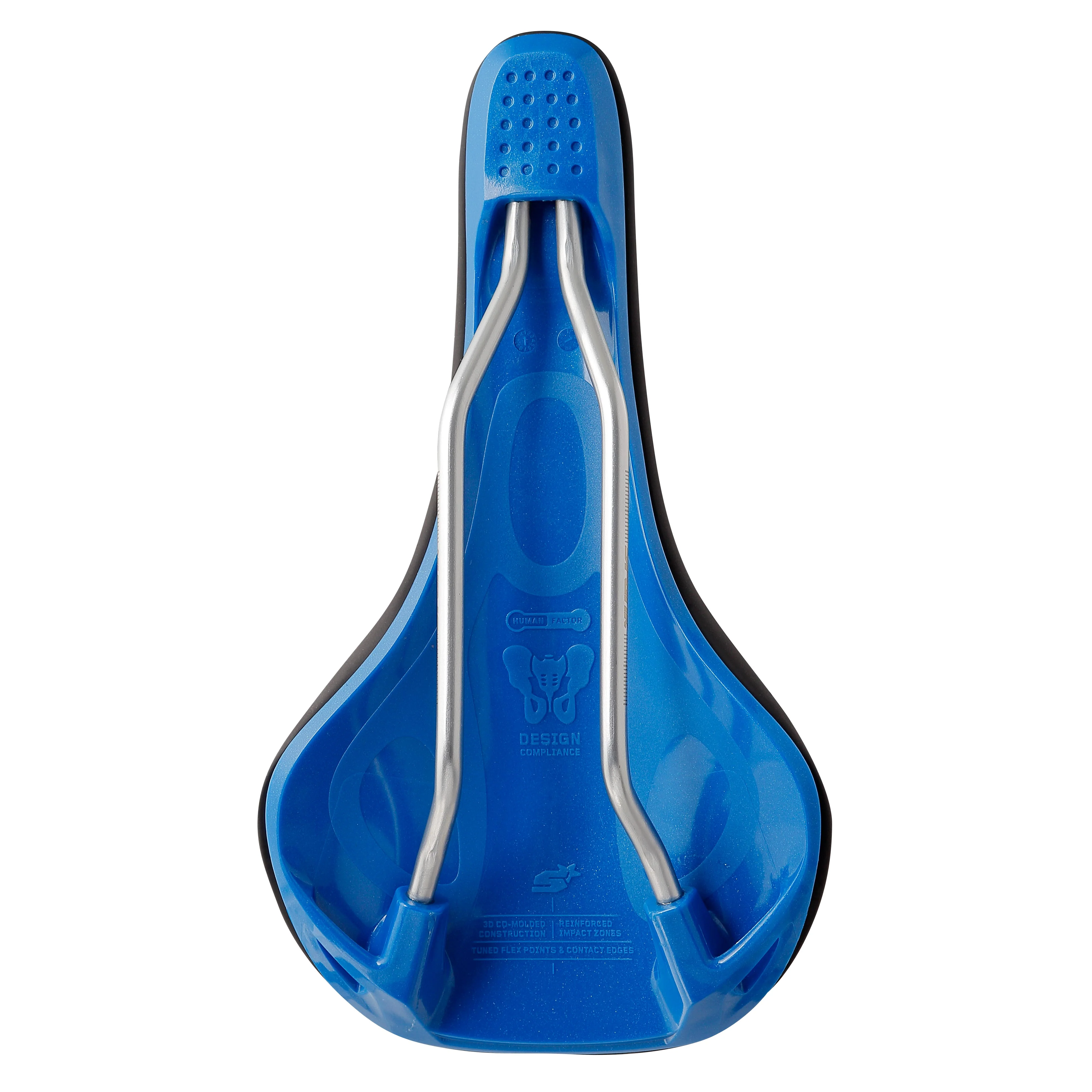 Selle SPANK OOZY 220 144mm Rails CrN/Ti Bleu - Image 3