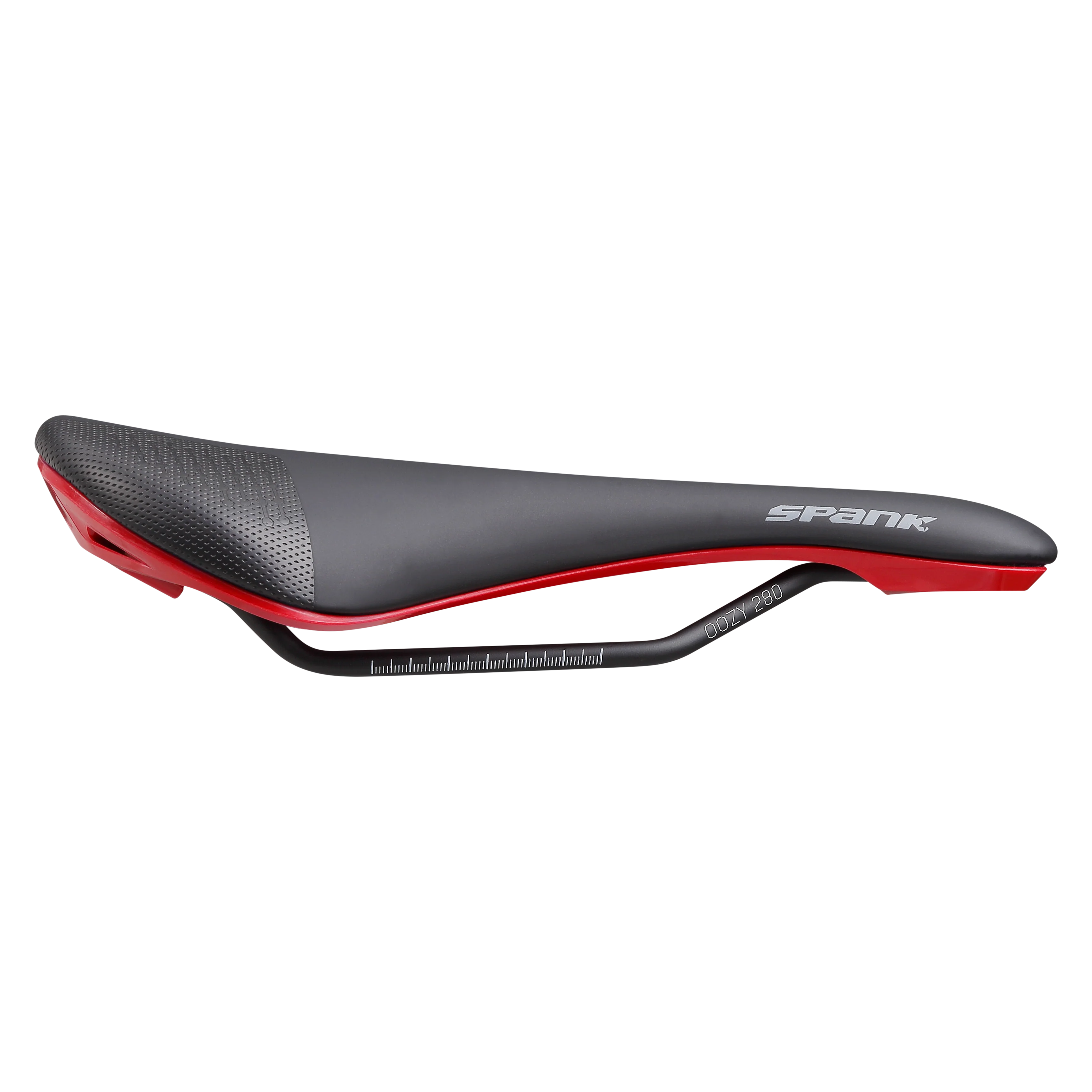 Selle SPANK OOZY 280 144mm Rails CrMo Rouge