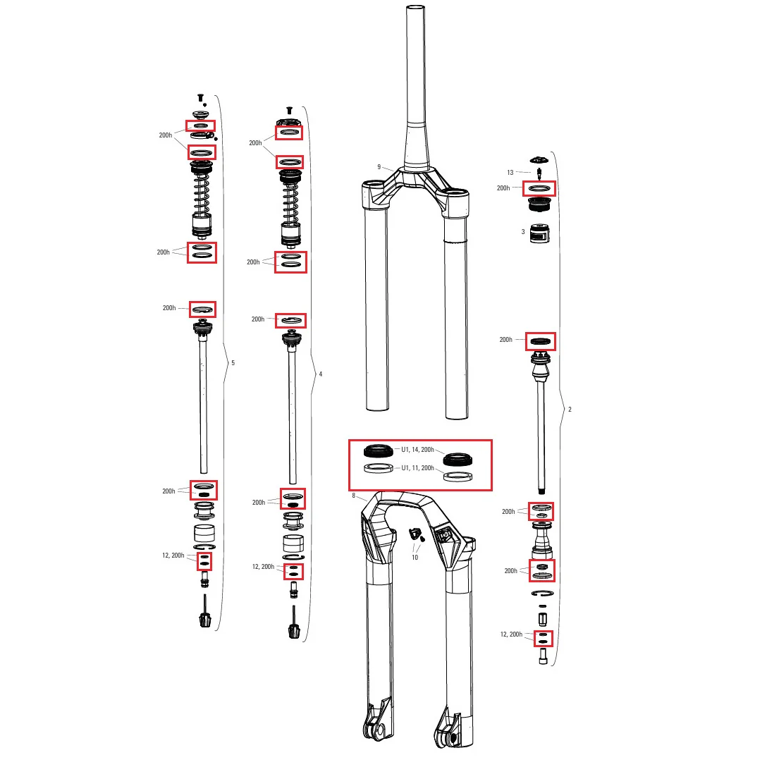 Kit Entretien 200 h/An ROCKSHOX PSYLO Gold (2025+)  Générations A