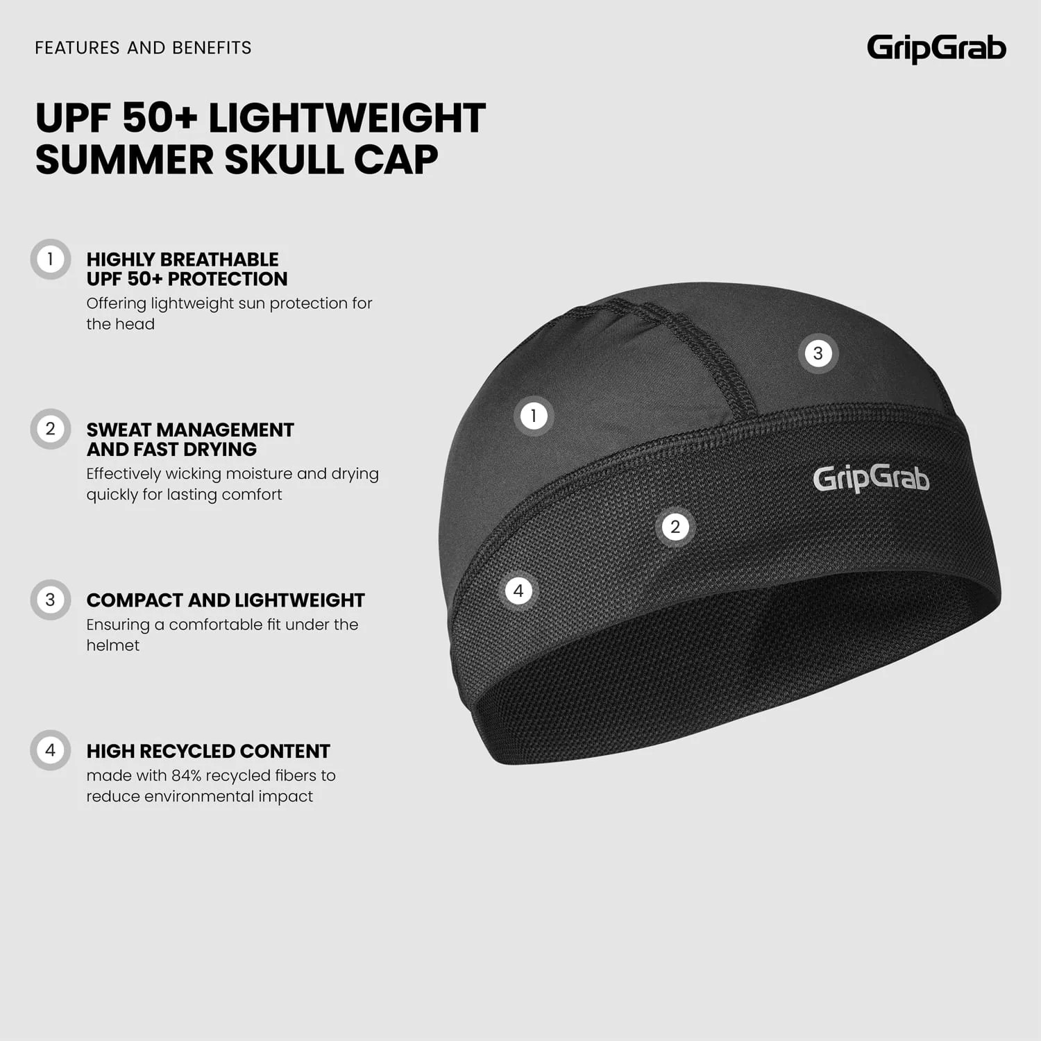 Sous Casque GRIPGRAB UPF 50+ Noir - Image 5
