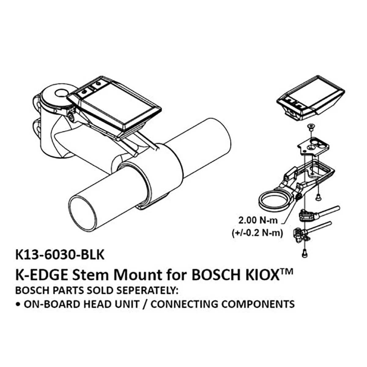 Support Déporté pour Compteur BOSCH E-BIKE K-EDGE Noir - Image 7