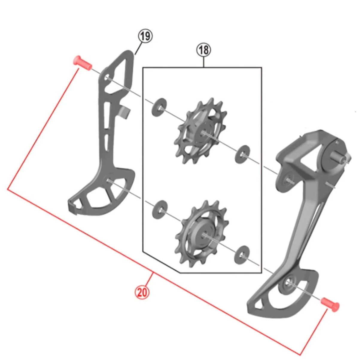 Vis de Galets pour Dérailleur Arrière 12V SHIMANO XT RD-M8100 (x2)