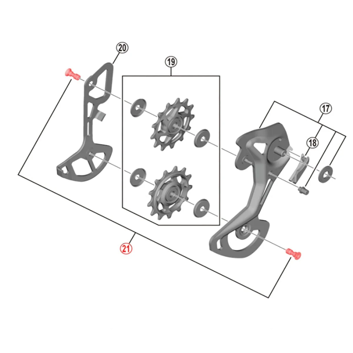 Vis de Galet de Dérailleur Arrière 11V/12V SHIMANO XTR M9000 / M9100 (x2)