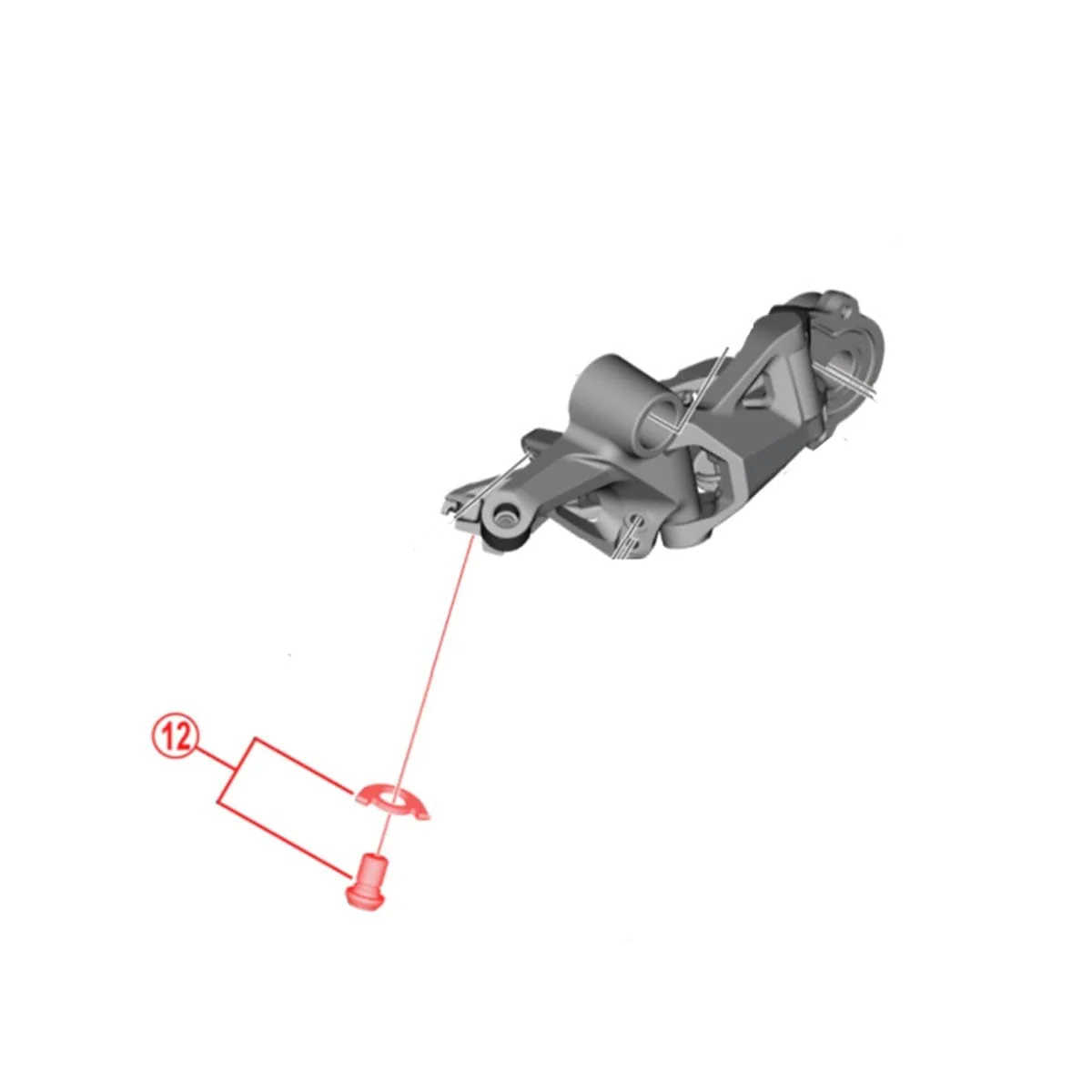 Vis et Entretoise de Fixation de Câble pour Dérailleur Arrière 12V SHIMANO XT RD-M8100
